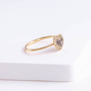 One-of-a-kind pebble brown diamond slice ring
