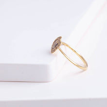 Load image into Gallery viewer, One-of-a-kind pebble brown diamond slice ring

