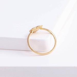 One-of-a-kind pebble brown diamond slice ring