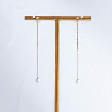 Load image into Gallery viewer, Baby Akoya pearl single pearl drop platinum earrings
