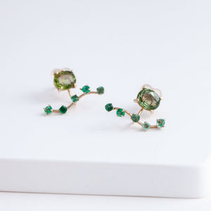 Rich Fairy green sapphire and emerald earrings