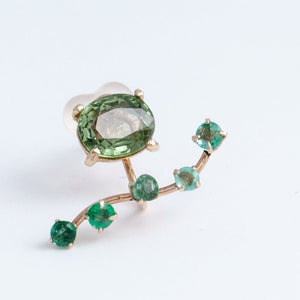 Rich Fairy green sapphire and emerald earrings