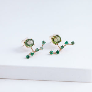 Rich Fairy green sapphire and emerald earrings
