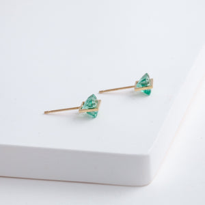 Band emerald studs