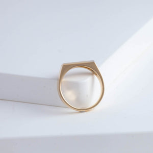 Narrow shell signet ring