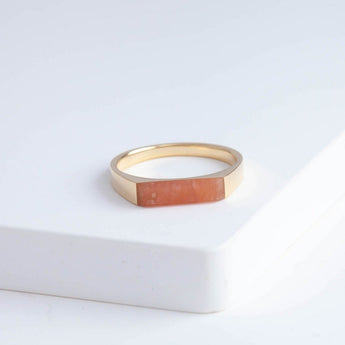 Rhodochrosite signet ring