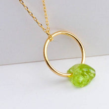 Load image into Gallery viewer, Rough stone peridot pendant
