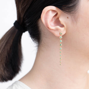Puff medium gradation emerald drop earring