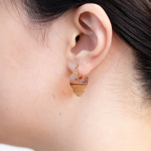 Crest sepia landscape agate Morrocan earrings