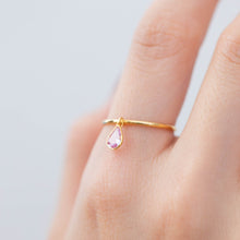 Load image into Gallery viewer, Swinging pear pink sapphire ring
