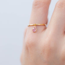 Load image into Gallery viewer, Swinging pear pink sapphire ring
