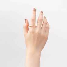 Load image into Gallery viewer, Cat and diamond gold plated silver ring
