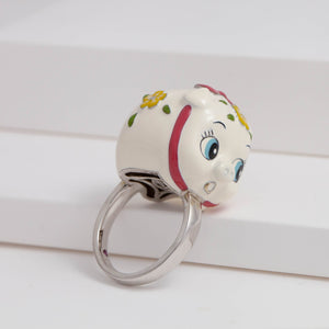 White piggy bank ring