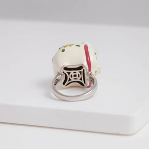 White piggy bank ring