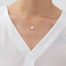 Load image into Gallery viewer, Petal and diamond single drop necklace
