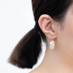 Petal double pearl hook earrings