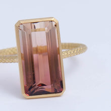 Load image into Gallery viewer, One-of-a-kind Bi-color tourmaline NS ring
