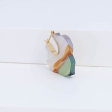 Load image into Gallery viewer, Crest colorful landscape agate Morrocan earrings
