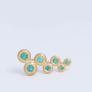 Puff medium gradation emerald climber earring