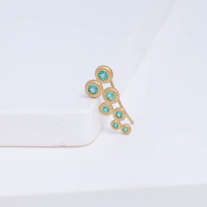 Puff medium gradation emerald climber earring