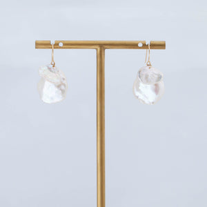 Petal double pearl hook earrings