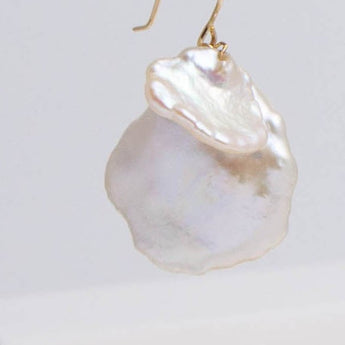 Petal double pearl hook earrings