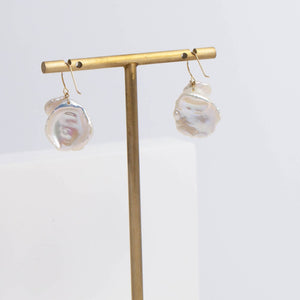 Petal double pearl hook earrings