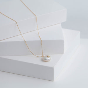 Petal and diamond single drop necklace