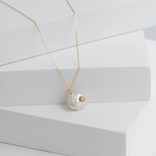Load image into Gallery viewer, Petal and diamond single drop necklace
