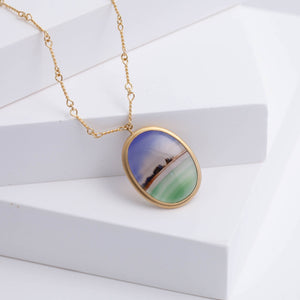One-of-a-kind landscape agate twist chain necklace