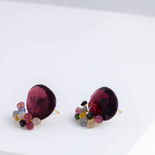 Load image into Gallery viewer, Fairy garnet and multi-color sapphire earrings
