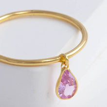 Load image into Gallery viewer, Swinging pear pink sapphire ring
