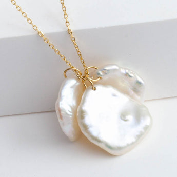 Petal triple drop necklace