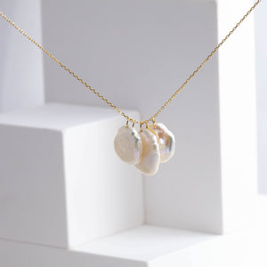 Petal triple drop necklace