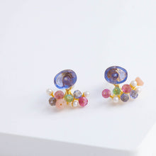 Load image into Gallery viewer, Fairy color changing fluorite and mixed stone earrings
