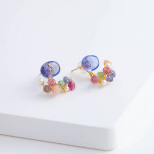 Fairy color changing fluorite and mixed stone earrings