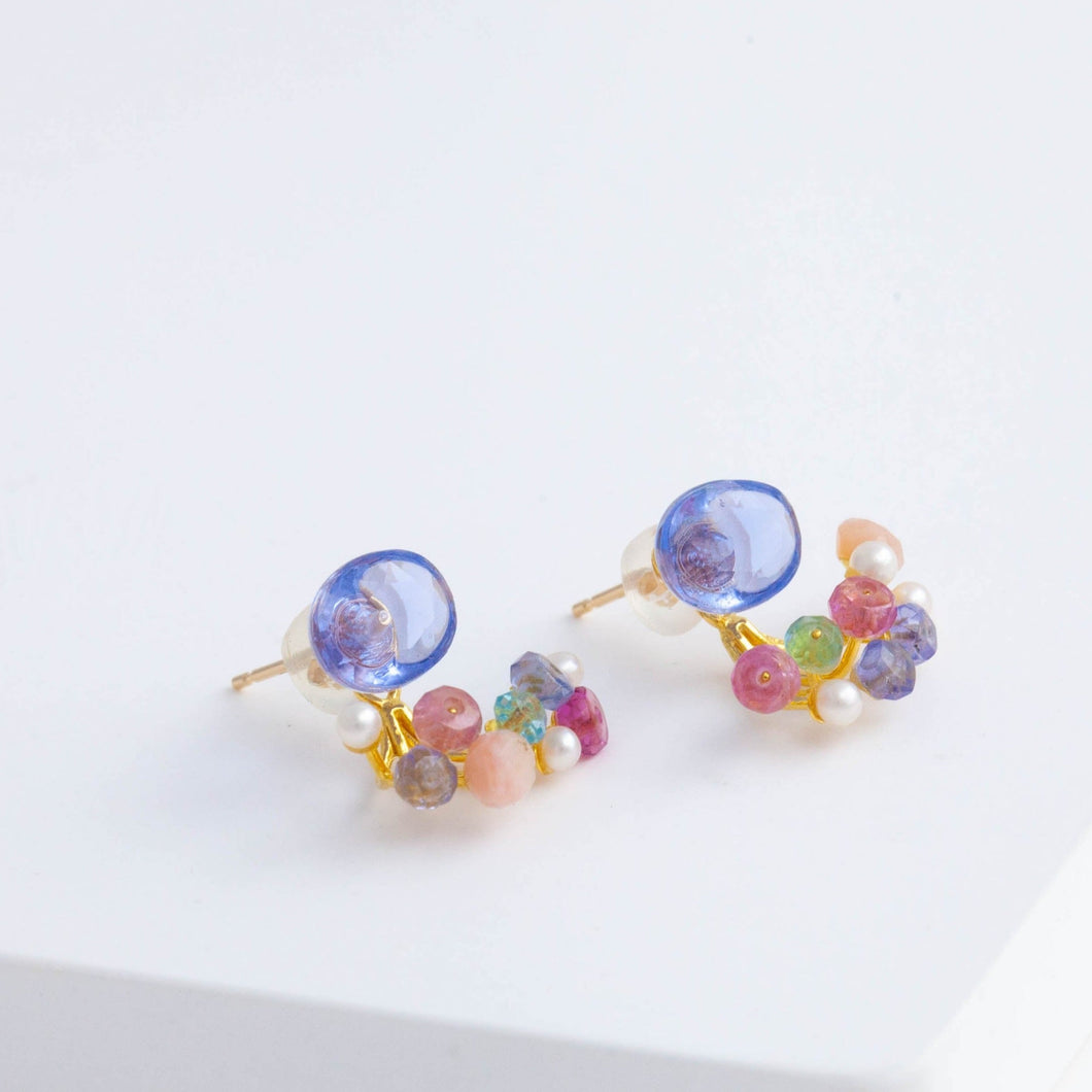 Fairy color changing fluorite and mixed stone earrings