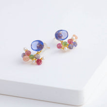 Load image into Gallery viewer, Fairy color changing fluorite and mixed stone earrings
