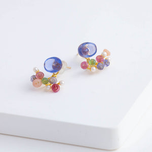 Fairy color changing fluorite and mixed stone earrings