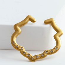 Load image into Gallery viewer, Crest lotus ear cuff with diamonds

