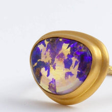 Load image into Gallery viewer, One of a kind opalized wood ring
