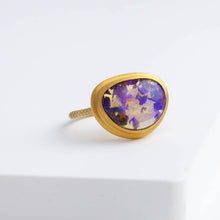 Load image into Gallery viewer, One of a kind opalized wood ring
