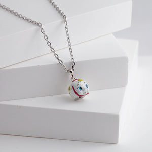 White baby piggy bank necklace