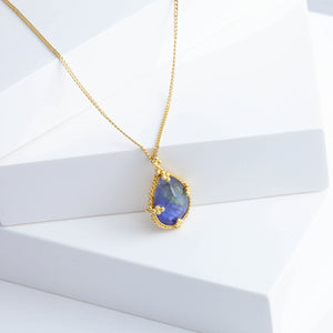 One-of-a-kind bi-color tanzanite necklace
