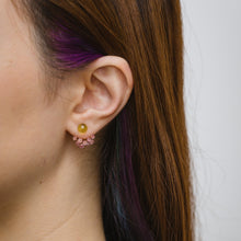 Load image into Gallery viewer, Fairy lemon quartz and pink sapphire earrings
