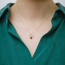Load image into Gallery viewer, Rough stone rhodolite garnet pendant
