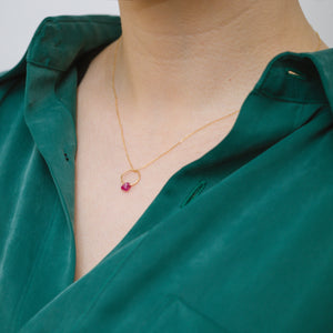 Rough stone ruby pendant