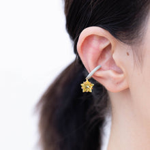 Load image into Gallery viewer, Lemon quartz star ear cuff (light blue)
