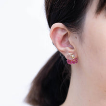 Load image into Gallery viewer, Fairy oval rutilated quartz and ruby earrings
