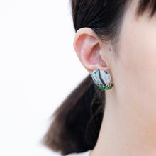 Load image into Gallery viewer, Fairy green jasper and green garnet earrings

